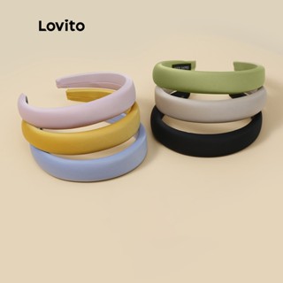 Lovito Faixa de Cabelo Básica para Mulheres LNA09345 (Caqui/Verde Claro/Preto)