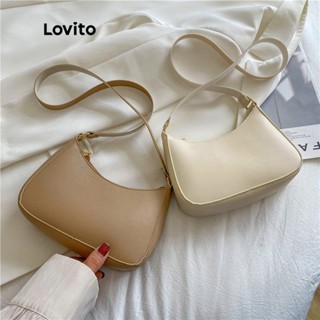Lovito Bolsa Pequena com Letras e Zíper para Mulheres LNA09164 (Caqui/Branco/Preto)