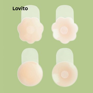 Lovito Protetor de Mamilos Adesivo de Silicone Formato de Pétalas para Mulheres L48L001 (Rosa Claro/Rosa)