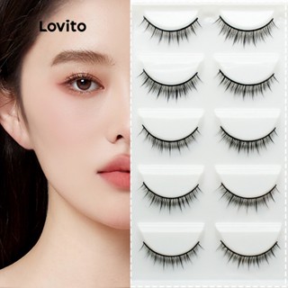 Lovito Cílios Postiços Efeito Natural Confortável 5 Pares - L41MU005 (Preto)