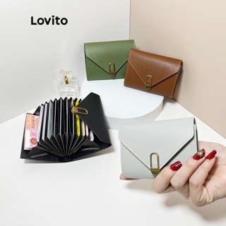 Lovito Casual Carteira Feminina Lisa Texturizada Rústica com Spike L50AD131 (Marrom/Laranja/Branca/Verde/Preta)