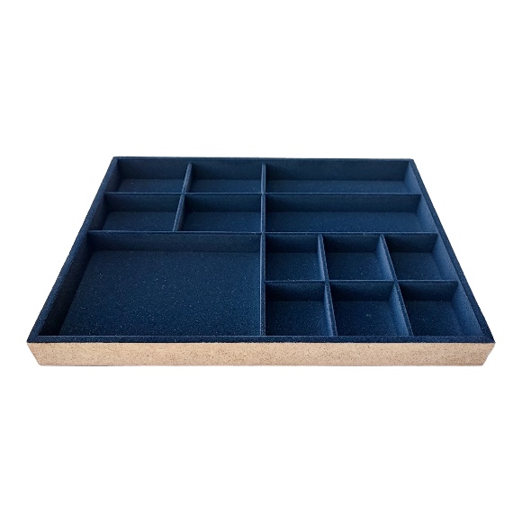 Porta Jóias de Veludo para Closet Gavetas Bandeja Organizador de Bijuterias Anel Brinco Relógio Pulseira e Colares 3044