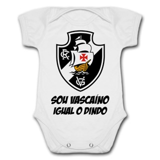 Body de Bebê Personalizado Vasco Sou Vascaíno Igual o Dindo
