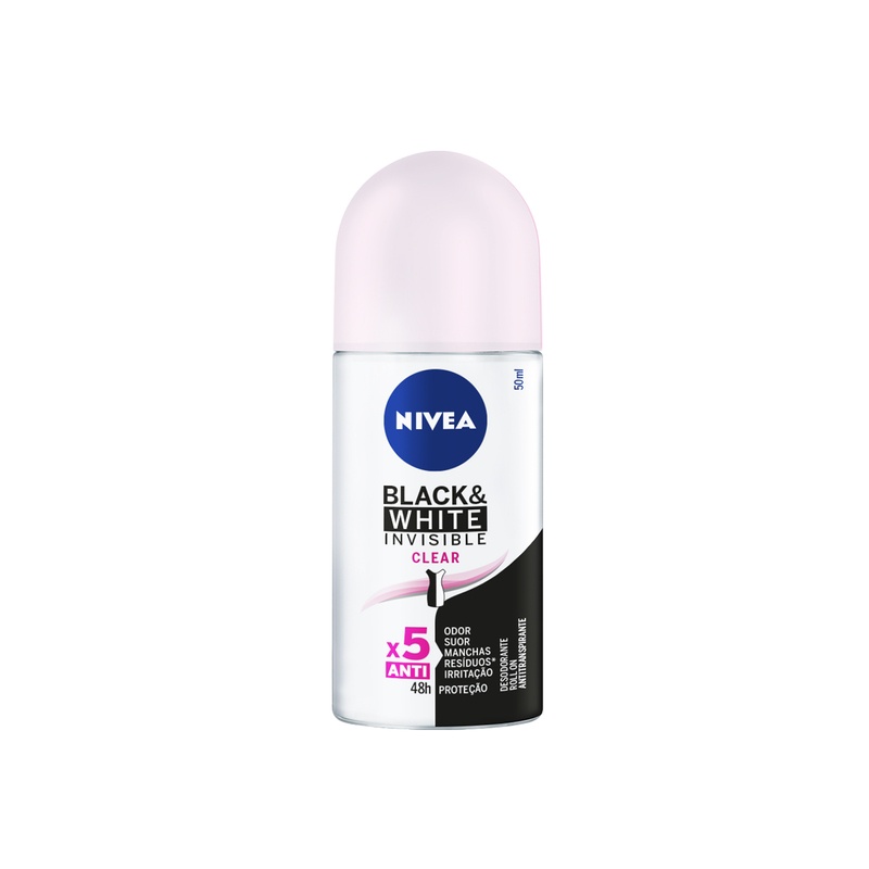 NIVEA Desodorante Roll-on Black & White INVISIBLE Clear 50ml - Beauty