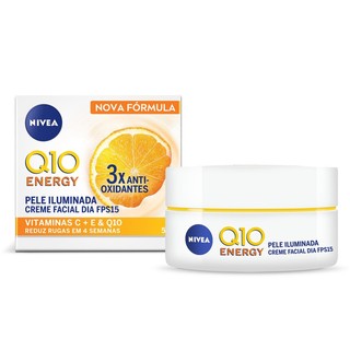 NIVEA Creme Facial Antissinais Q10 Energy Dia FPS 15 50g em Oferta na Shopee