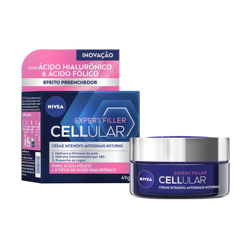 NIVEA Creme Facial Antissinais Cellular Filler Noite 49g BBB 26 em Oferta na Shopee