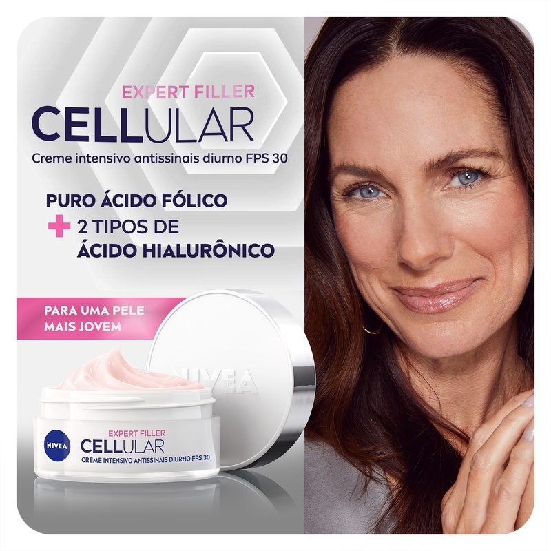 Detalhes do NIVEA Creme Facial Antissinais Cellular Filler Dia FPS 30 49g