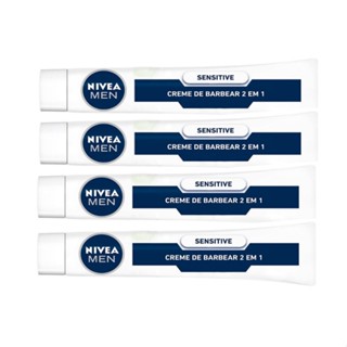 KIT NIVEA Creme de Barbear Men 2 em 1 Sensitive 65g - 4 unidades em Oferta na Shopee
