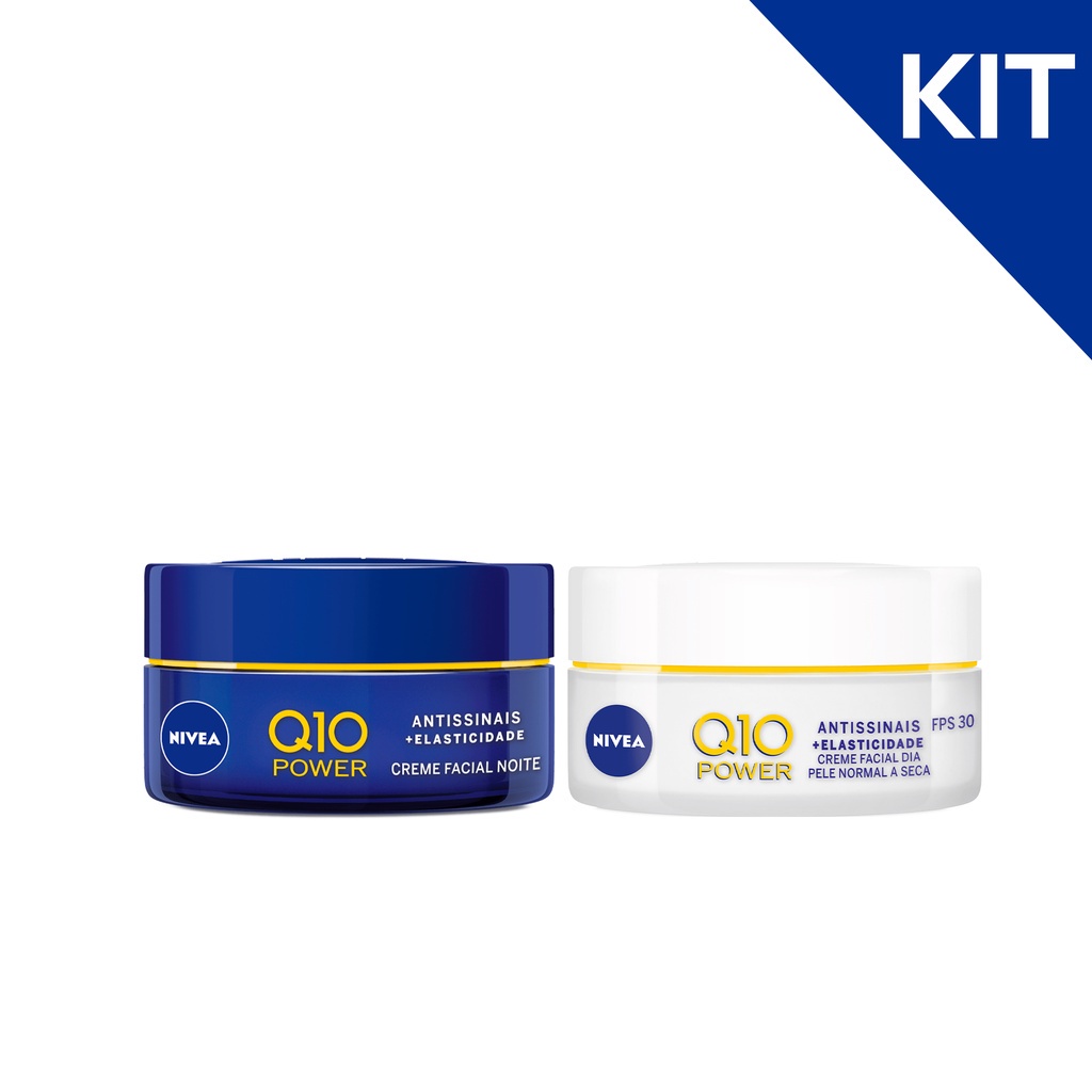 KIT NIVEA Creme Facial Antissinais Q10 Power Dia 50g + Creme Facial Antissinais Q10 Power ...