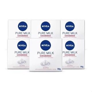 Kit Sabonete Hidratante NIVEA Pure Milk Sensitive 90g - 6 Unidades