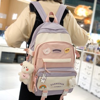 Senhoras Laptop Kawaii Emblema Mochila Faculdade Mulheres Harajuku Livro Feminino Bolsa De Viagem Saco De Escola Universitária Bonito Moda Menina