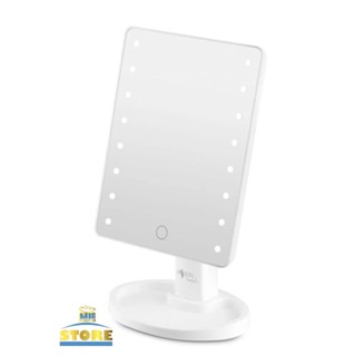 ESPELHO DE MESA MAQUIAGEM TOUCH COM 16 LED´S E BASE PORTA OBJETOS