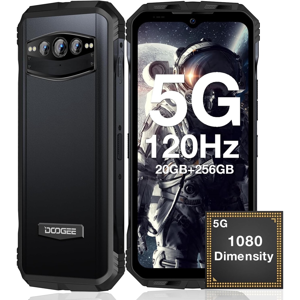DOOGEE V30T 2023 5G Desbloqueado Smartphone, 20GB + 256GB Smartphone Robusto, 66W/10800mAh Bateria Celular, Câmera 120Hz 6.58" 108MP Telefone Robusto, Alto-falantes Duplos, Visão Noturna, IP68 À Prova D' Água, NFC, OTG