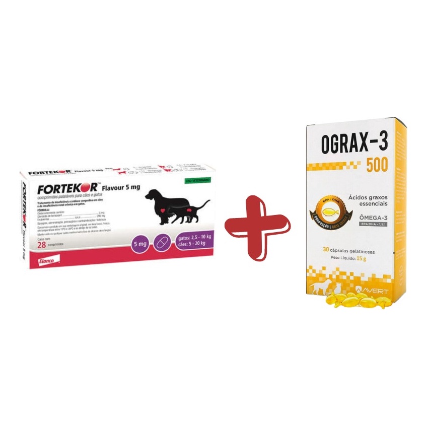 Kit Fortekor Flavour 5mg + Ograx-3 500mg 30 Cápsulas