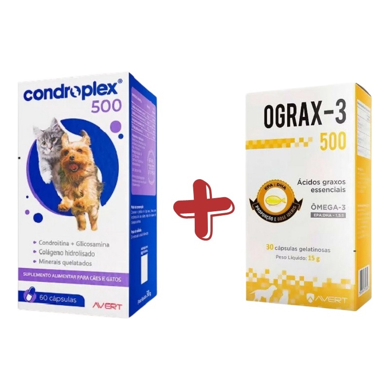 Kit Condroplex 500mg 60 Cápsulas + Ograx-3 500mg 30 Cápsulas Avert