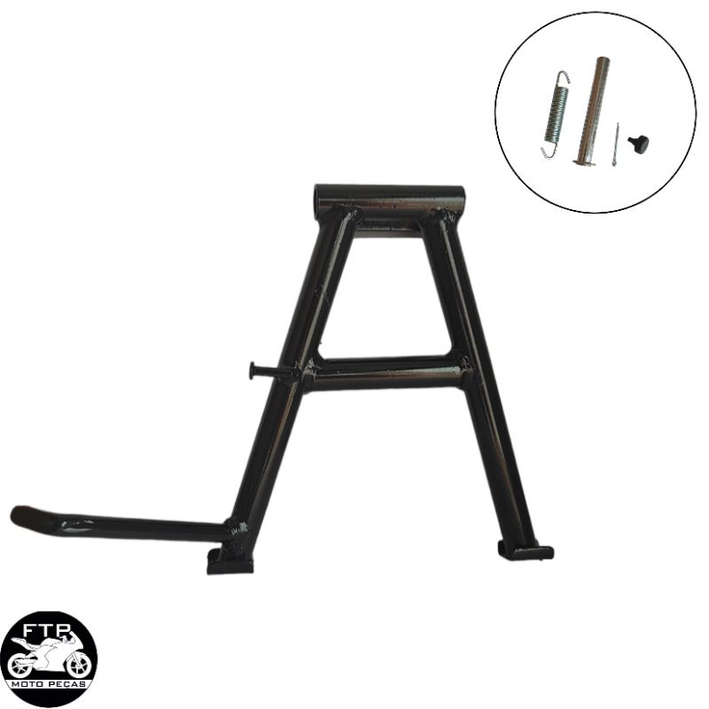 KIT CAVALETE CENTRAL COMPLETO YAMAHA FACTOR 125 150 FAZER 150 COM EIXO MOLA BORRACHA CUPILHA