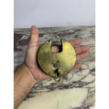 Cadeado Antigo Noé Em Bronze Funcionando Relíquia