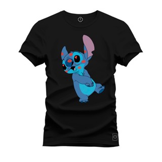 Camiseta Premium 100% Algodão Aproveite Pluz Size Tamanho Especial Stich