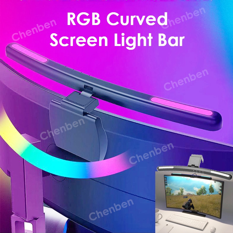 Barra LED monitor RGB 44cm anti luz azul