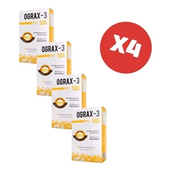 Kit 4 Ograx-3 500mg 30 Cápsulas Suplemento para Cães e Gatos Avert