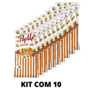 Kit Com 10 Pipocas Pop Up Caramelo 50g