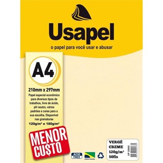 Papel A4 Verge Usapel Creme 120g da Filiperson com 50 folhas - Design Artesanal com Marca DÁgua Estilo Antigo