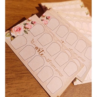 100 cartões + 100 embalagens varios modelos a escolha 5 pares (cartoes para adesivos e joias de unhas nao preisa pasta l em Oferta na Shopee