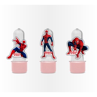 25 Aplique 3d para Mini Tubete Aplique Tag Topper  Kit Festa Infantil 3d Tubete Personalizado Lembrancinha Caixinha Latinha tubetes Homem aranha