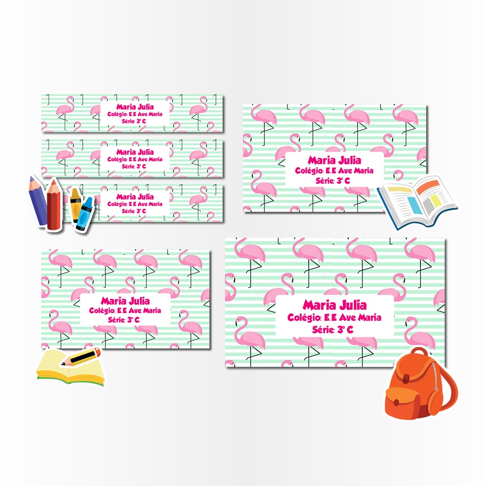 Etiqueta Escolar Flamingo: Onde Comprar | BuscaProdutos