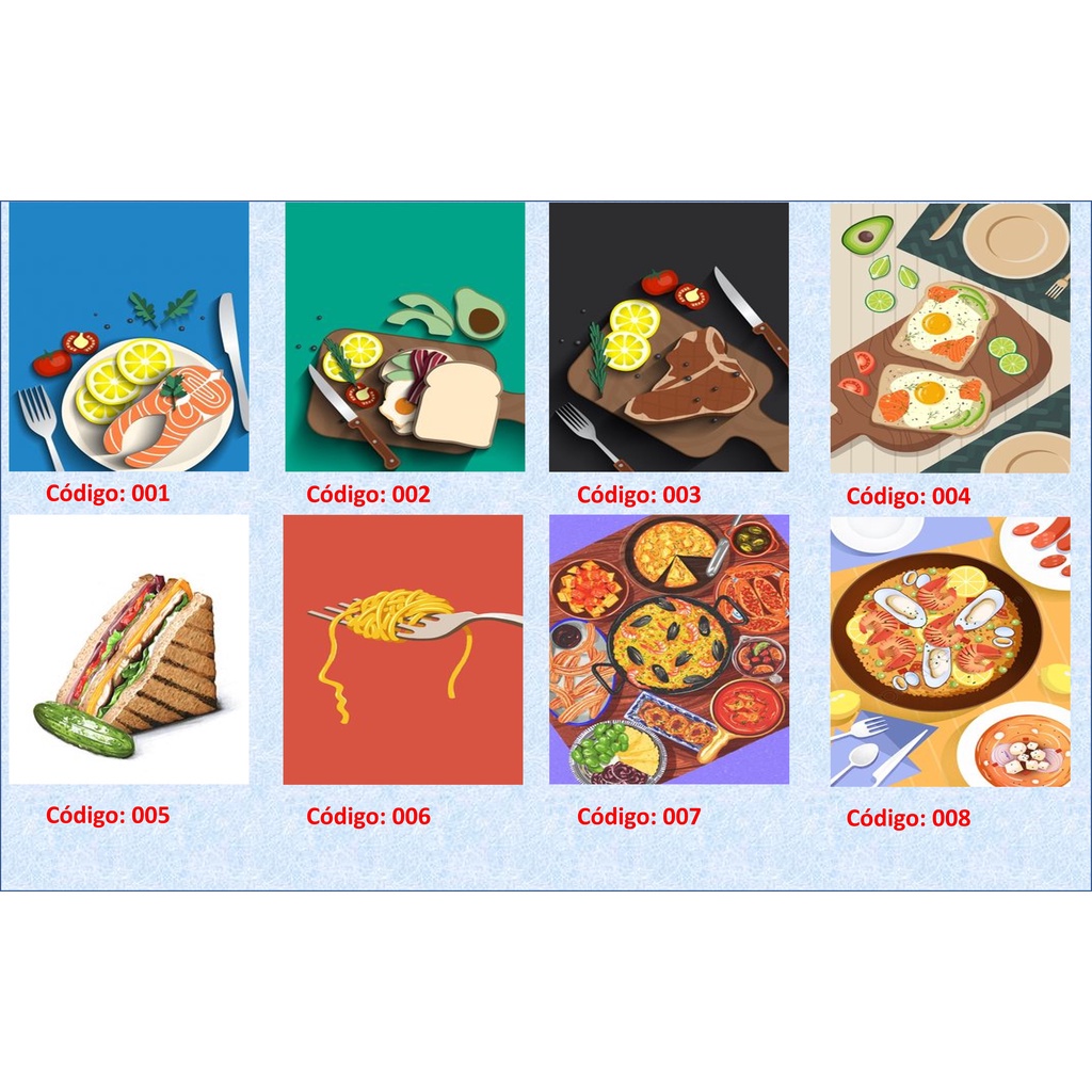 Comidas e bebidas - Pratos - Fast food - Placa decorativa em MDF