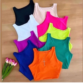 Cropped Blusinha Lisa Basica Suplex Feminino
