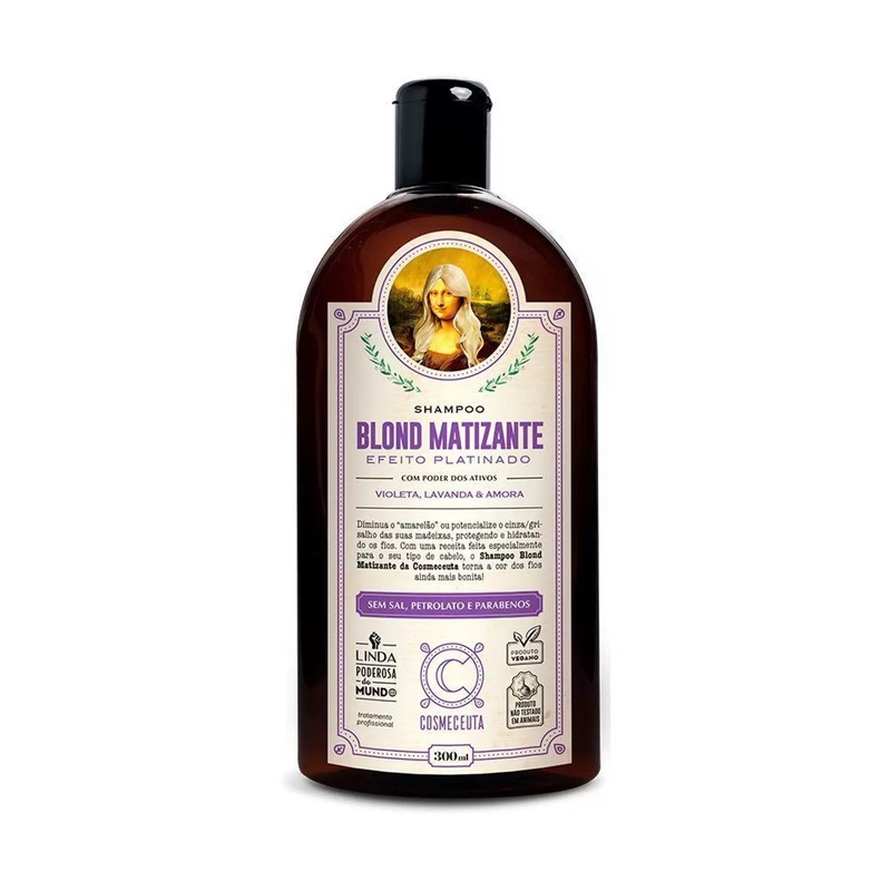 Cosmeceuta Shampoo Vegano Blond Matizante Violeta Lavanda 300ml em Oferta na Shopee