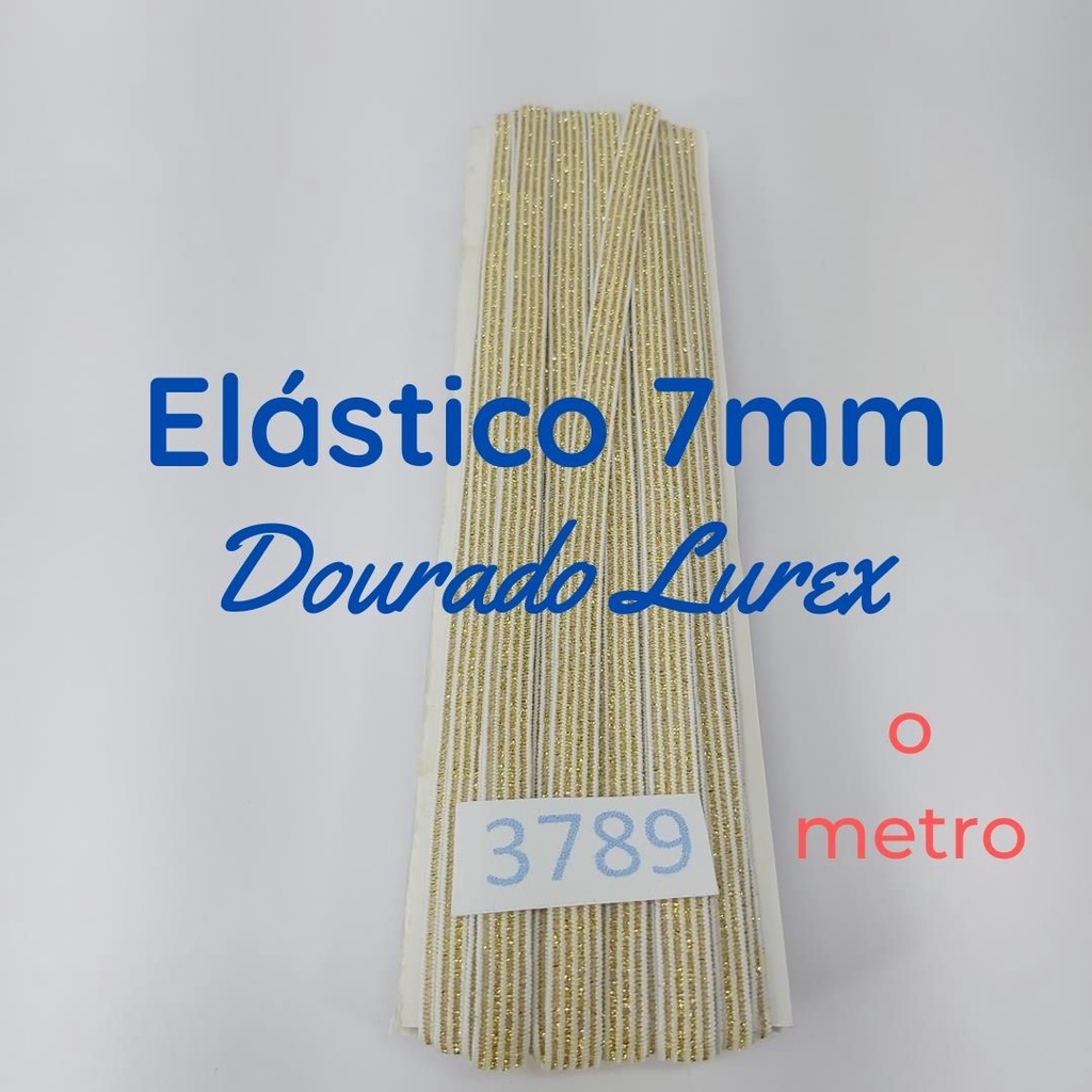 Elástico Lurex chato Brilho Encadernação 7mm Dourado 3789 001 - 322A17