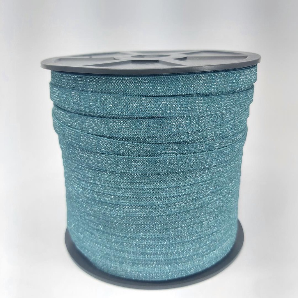 100 metros Elástico Lurex Especial 7mm Azul Turqueza 3700 100 284A30