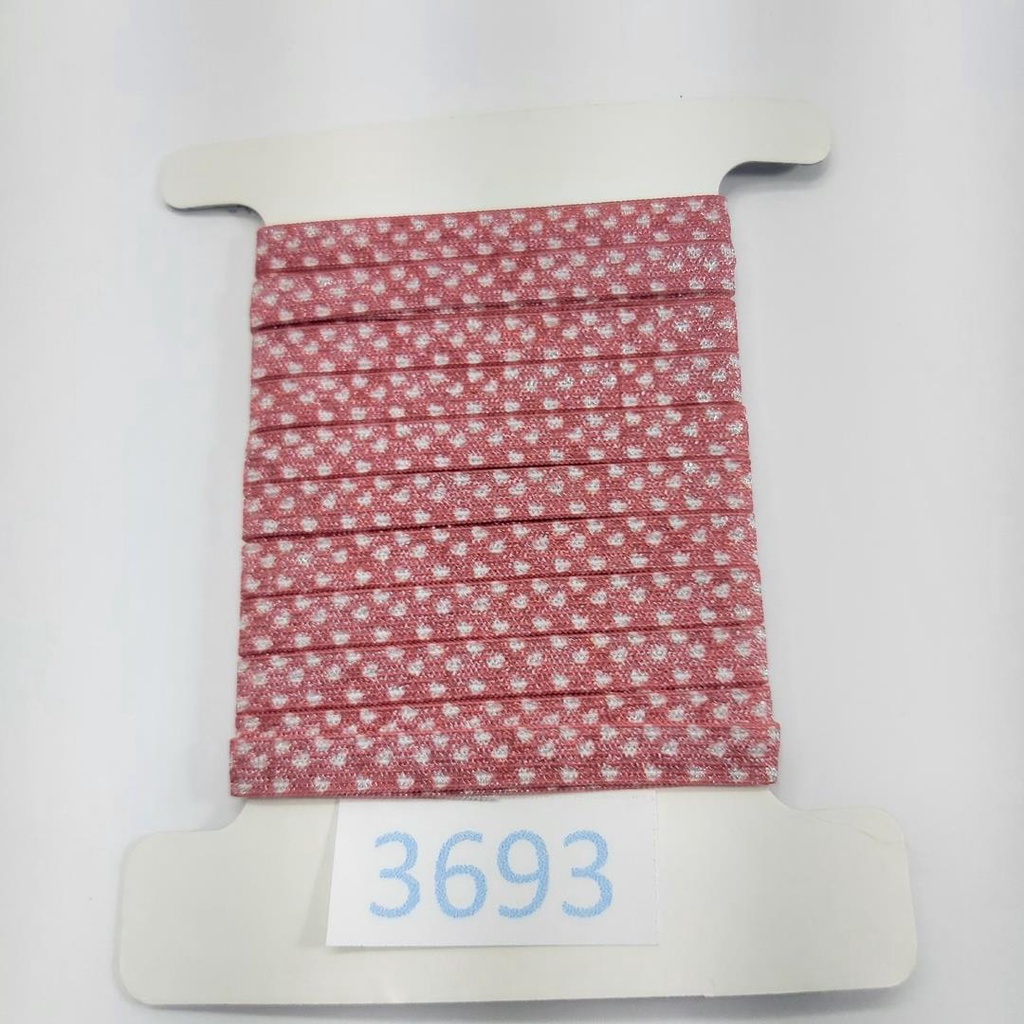 10 metros Elástico Lurex Especial 7mm Poá Vermelho Branco 3693 010 284A30
