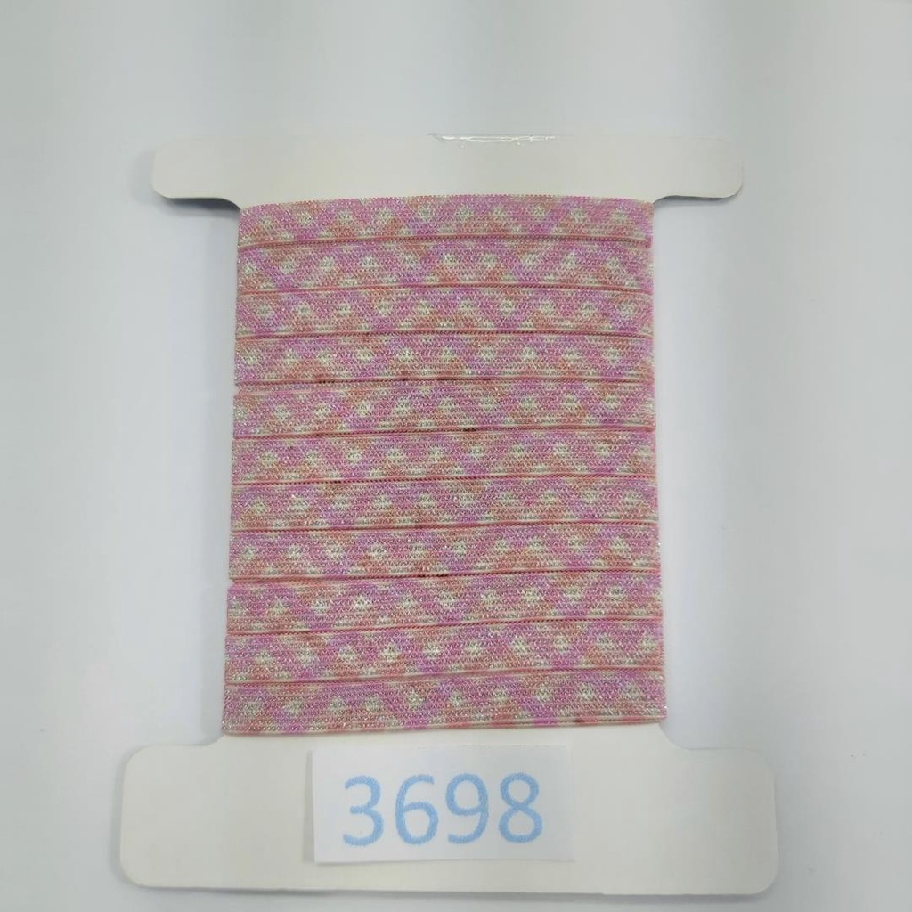 10 metros Elástico Lurex Especial 7mm Xadrez Rosa 3698 010 284A30