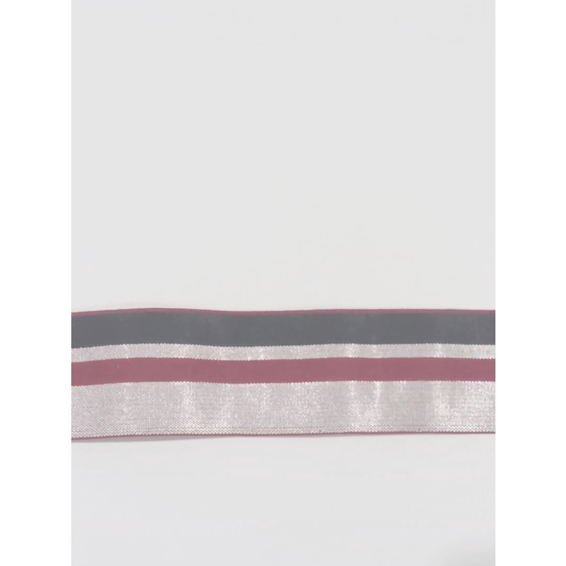 Elástico Chato Brilho 35mm Dalas Listrado Vermelho o metro 12125 001 613SA38