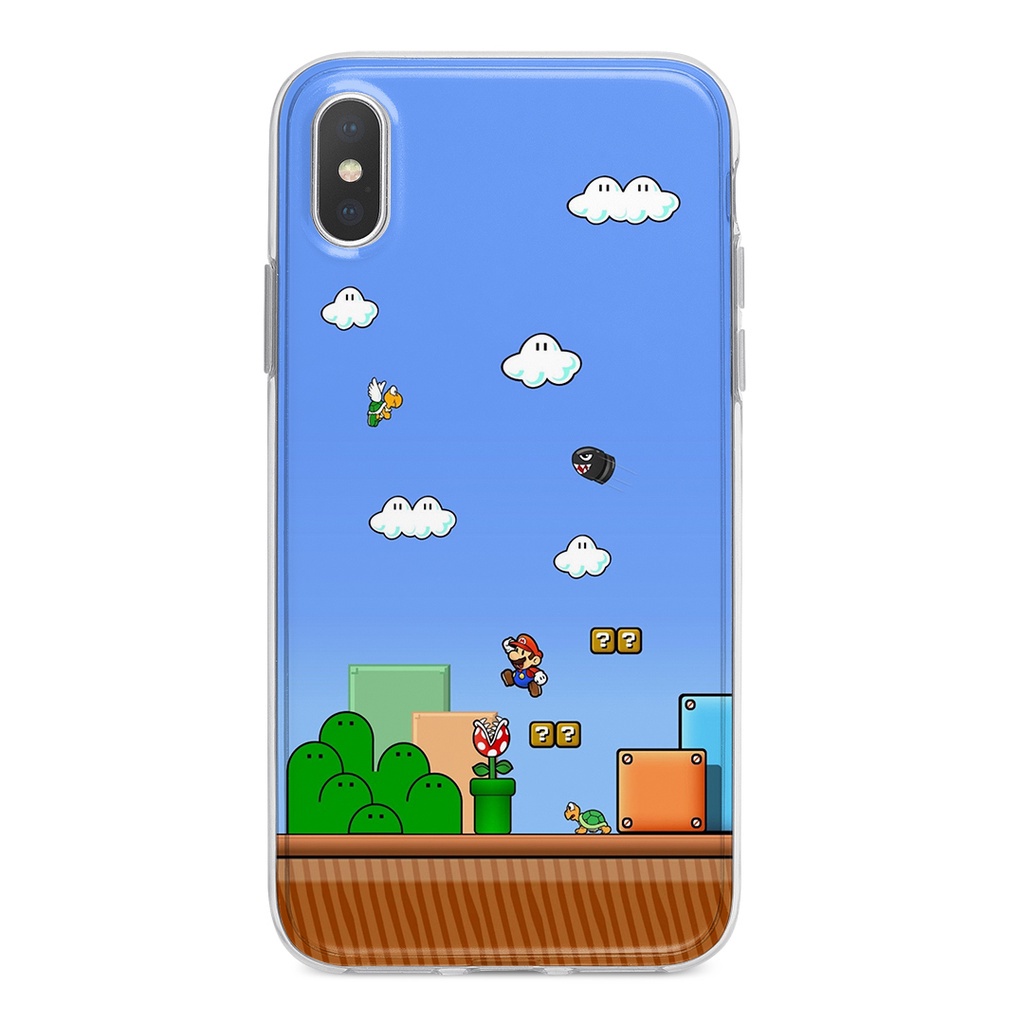 Capa para iPhone 6, iPhone 7, iPhone 8, 7 Plus, 8 Plus, iPhone X, iPhone XR, iPhone 11, iPhone 12, iPhone 13, iPhone 14 - Super Mario World