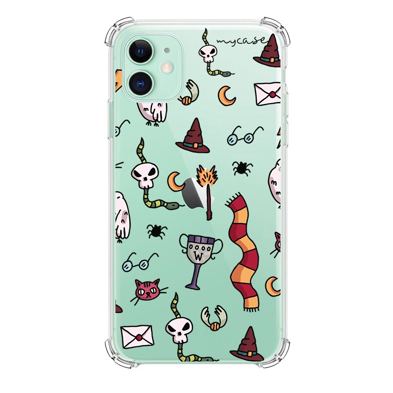 Capa para iPhone 6, iPhone 7, iPhone 8, 7 Plus, 8 Plus, iPhone X, iPhone XR, iPhone 11, iPhone 12, iPhone 13, iPhone 14 - Mundo Harry Potter