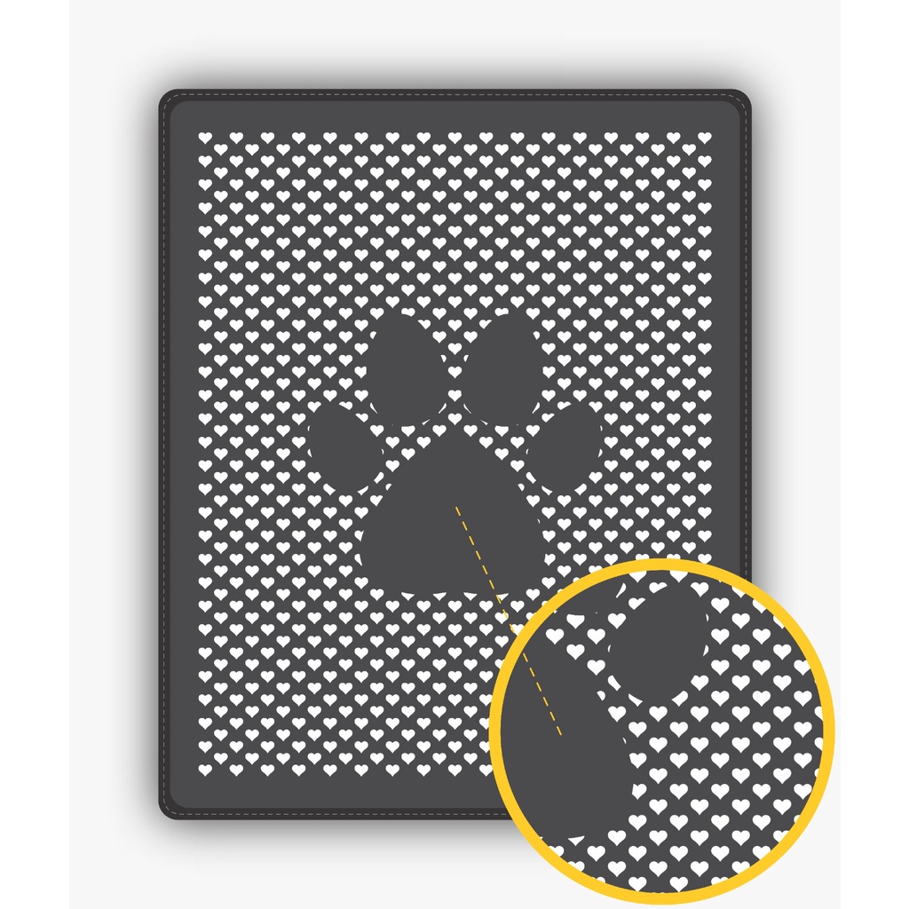 Tapete Coletor de areia Para Gato / MODELO CORAÇÃO