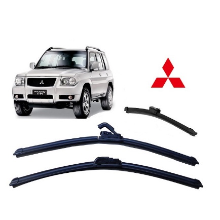 Kit 3 Palhetas Limpador De Parabrisa Dianteiro + Traseiro Para Mitsubishi Pajero TR4 2010 Até 2015