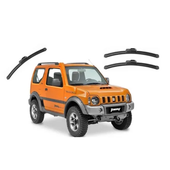 Kit 3 Palhetas Limpador De Parabrisa Dianteiro Para Suzuki Jimny 1998 1999 2000 2001 2002 2003 2004 2005 2006 2007 2008 2009 2010
