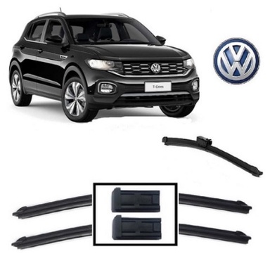 Kit 3 Palhetas Limpador De Parabrisa Dianteiro + Traseiro Novo Volkswagen T-Cross 2019 2020 2021 2022 em Oferta na Shopee