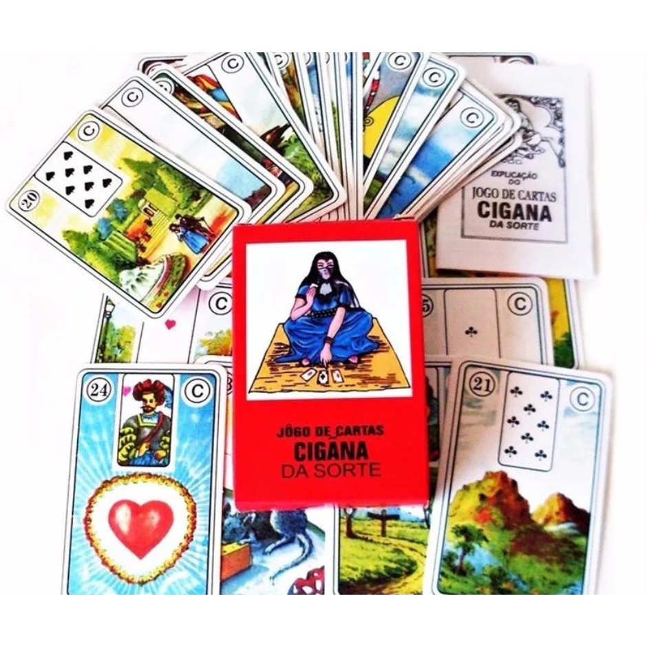 Baralho Cigana Da Sorte Tarot Marselha C/ 36 Cards + Manual, Aprenda a jogar e ver seu destino em Oferta na Shopee