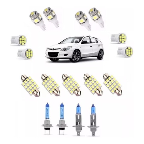 Kit Lampada Super Branca Farol h7 h1 + Leds Hyundai I30