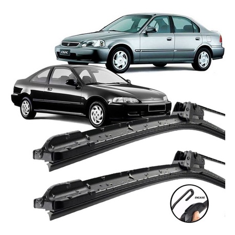 Palhetas Silicone Limpador De Parabrisa Civic 1991 92 93 94 95 96 97 98 99 2000