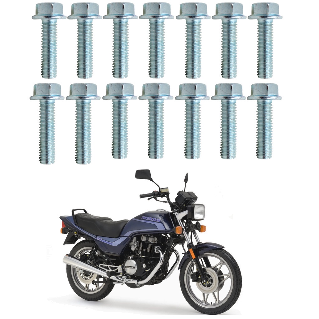 Kit parafusos tampa motor lateral esquerda+direita CB 400 CB400 1980 a 1983 CB 450 CB450 1984 a 1994 Honda