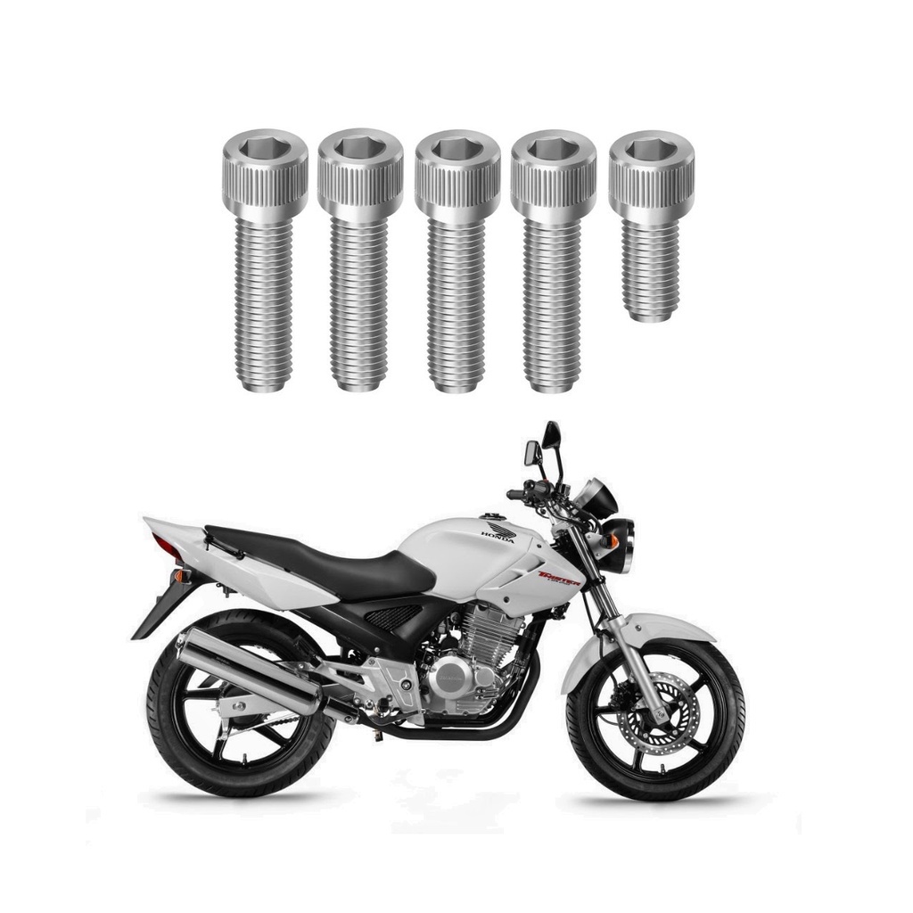 Kit parafusos inox do protetor do escape e ponteira CBX 250 CBX250 Twister250 2006 a 2008 Compatível com Honda junção da ponteira escapamento 2006 2007 2008