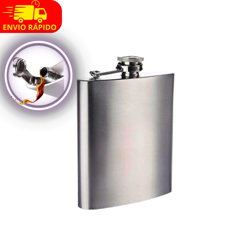 Cantil Bebida Whisky água Em Aço Inox Cabe No Bolso 200ml Cozinha