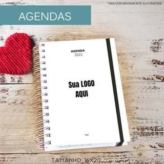 Agenda personalizada com nome  ou logo 2026 logomarca minha logo empresa Caderno elastico em Oferta na Shopee